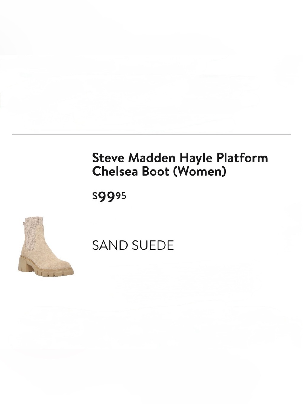 Steve Madden Ribbed Chelsea Lug Ankle Boots in Tan
